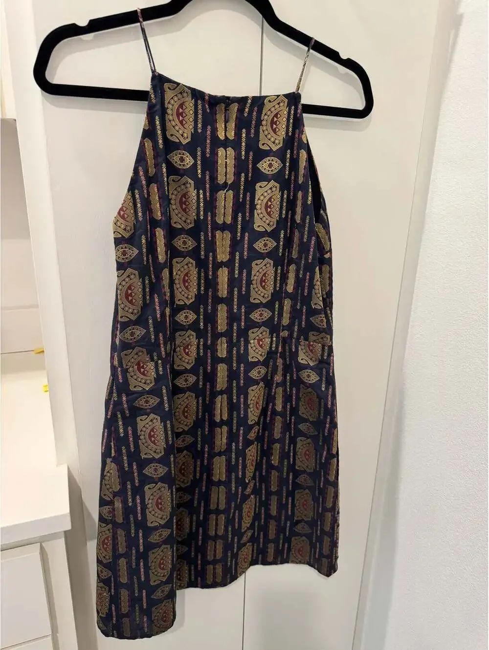 Tory Burch Navy Ornate Pattern Camisole Dress